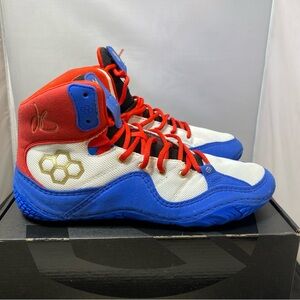 Rudis JB1 King Wrestling Men’s Size 9 Blue Red White Suede Mesh Boxing Shoes